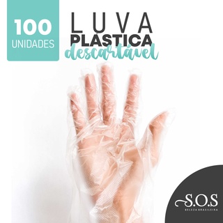 Luva Plastica Descartavel 100 Unid