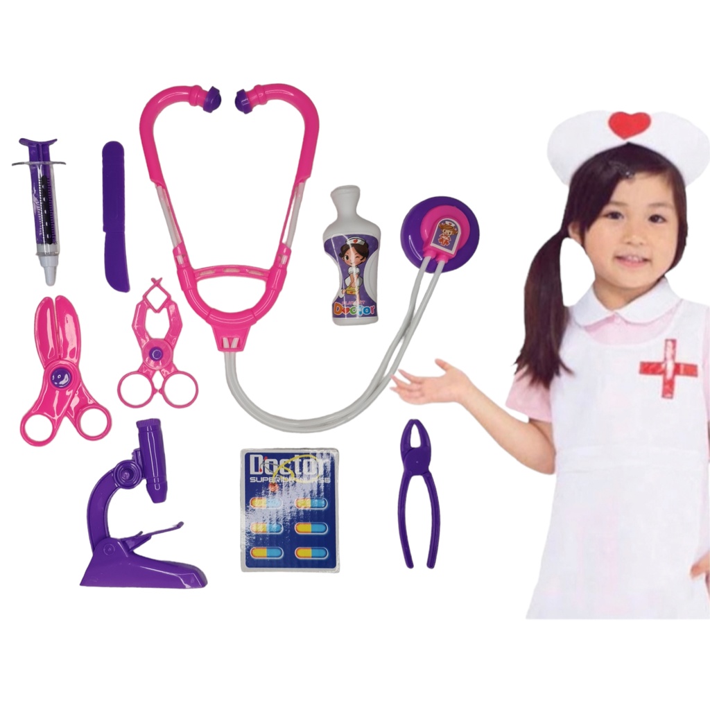 Kit Médico Infantil Brinquedo cartela Doutor Doutora várias peças Brinquedos