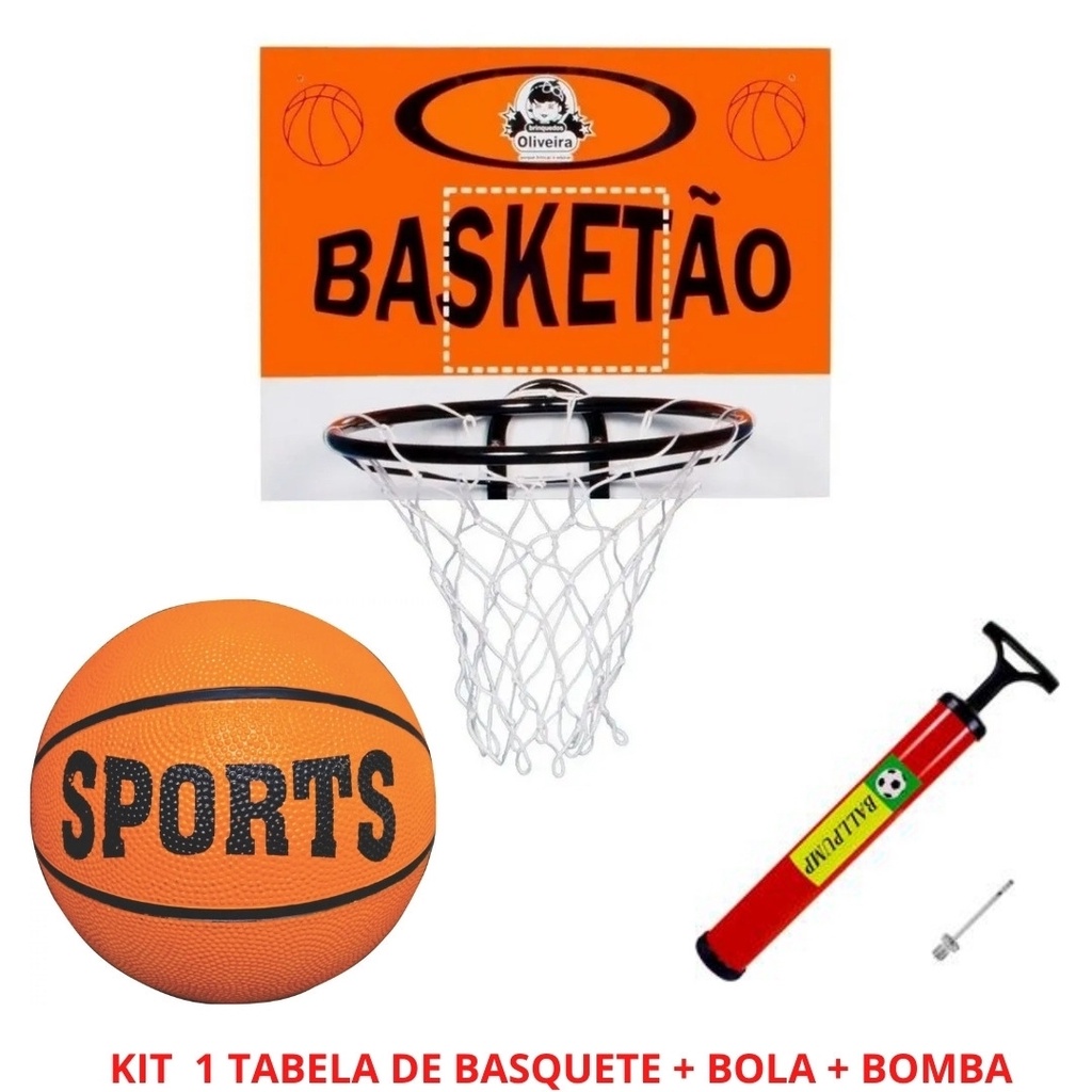 Tabela De Basquete Cesto De Basquete + Bola + Bomba Oliveira em Oferta na Shopee