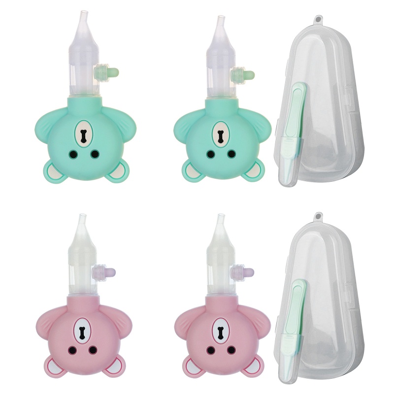 OMG * Kids Recém-Nascido Aspirador Nasal Urso De Cartoon Silicone Limpador De Nariz De Segurança Para Bebês Equipamento De Sucção A Vácuo Sniffling