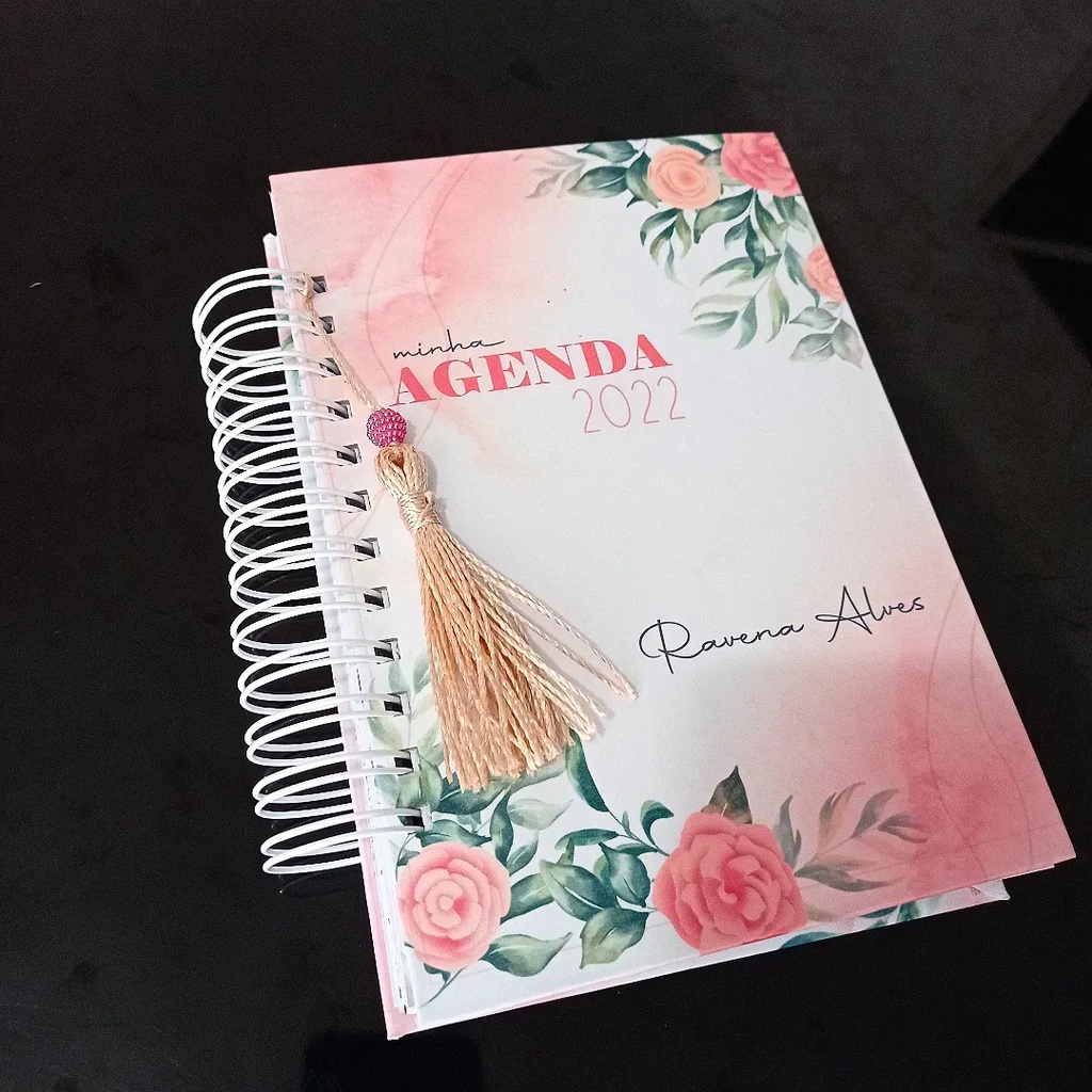 AGENDA 2022 FLORAL PERSONALIZADA COM NOME | Shopee Brasil