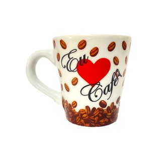 1 Xicara De Café E Chá De 240ml Grande Porcelana Eu Amo Café