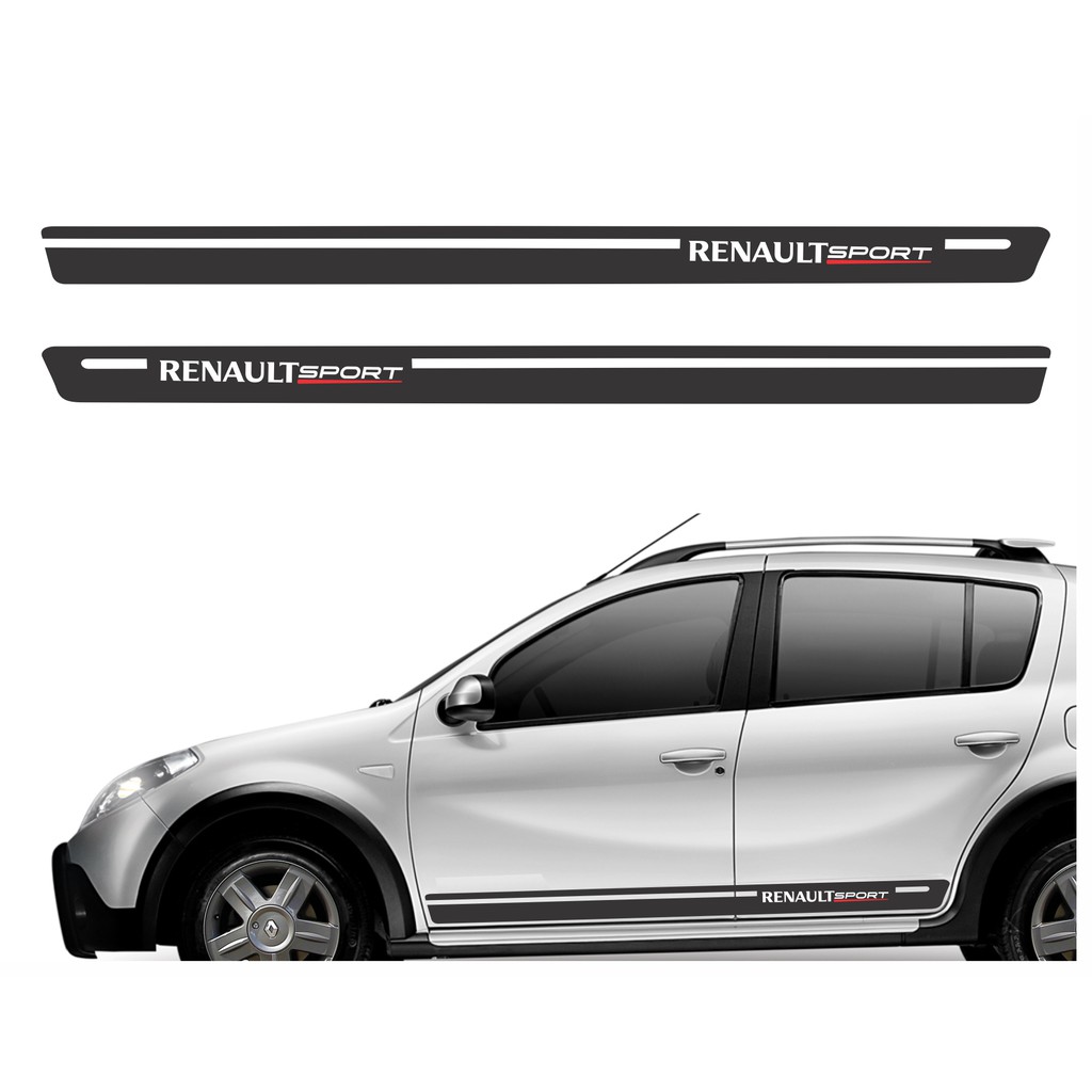 Par Adesivos Sandero Renault Sport Faixas Lateral Kit R272
