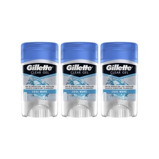 Kit com 3 Desodorantes Gillette Antitranspirante Clear Gel Cool Wave 45g