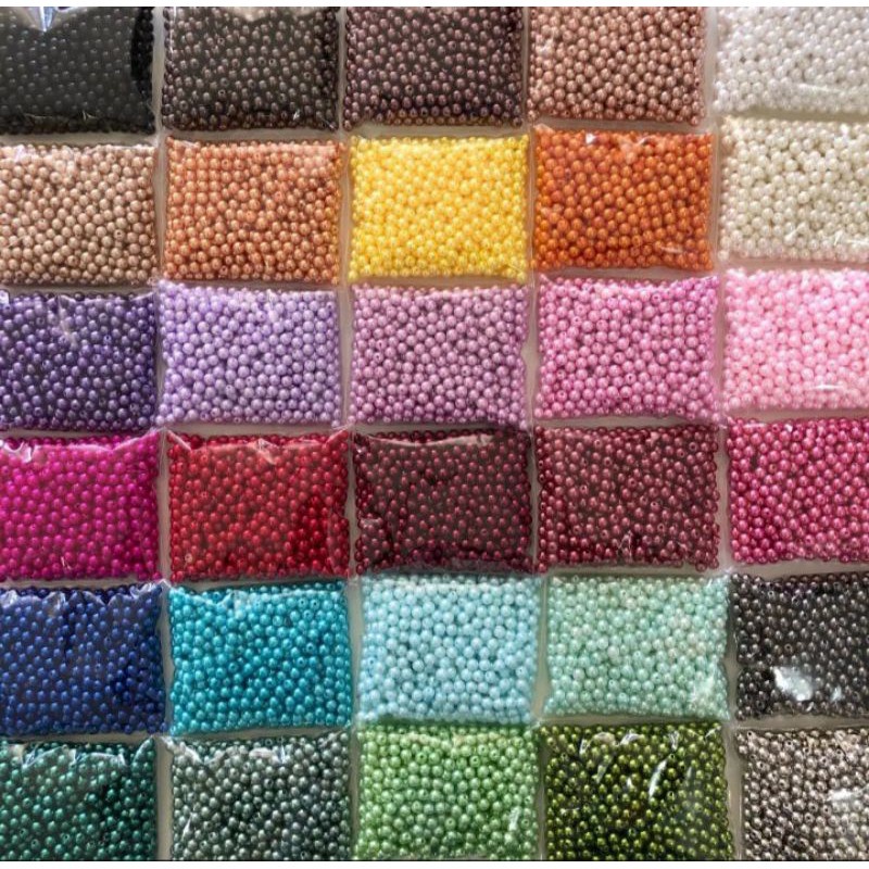 800 unidades de Perolas 3mm ABS Furo Passante 10g em Oferta na Shopee