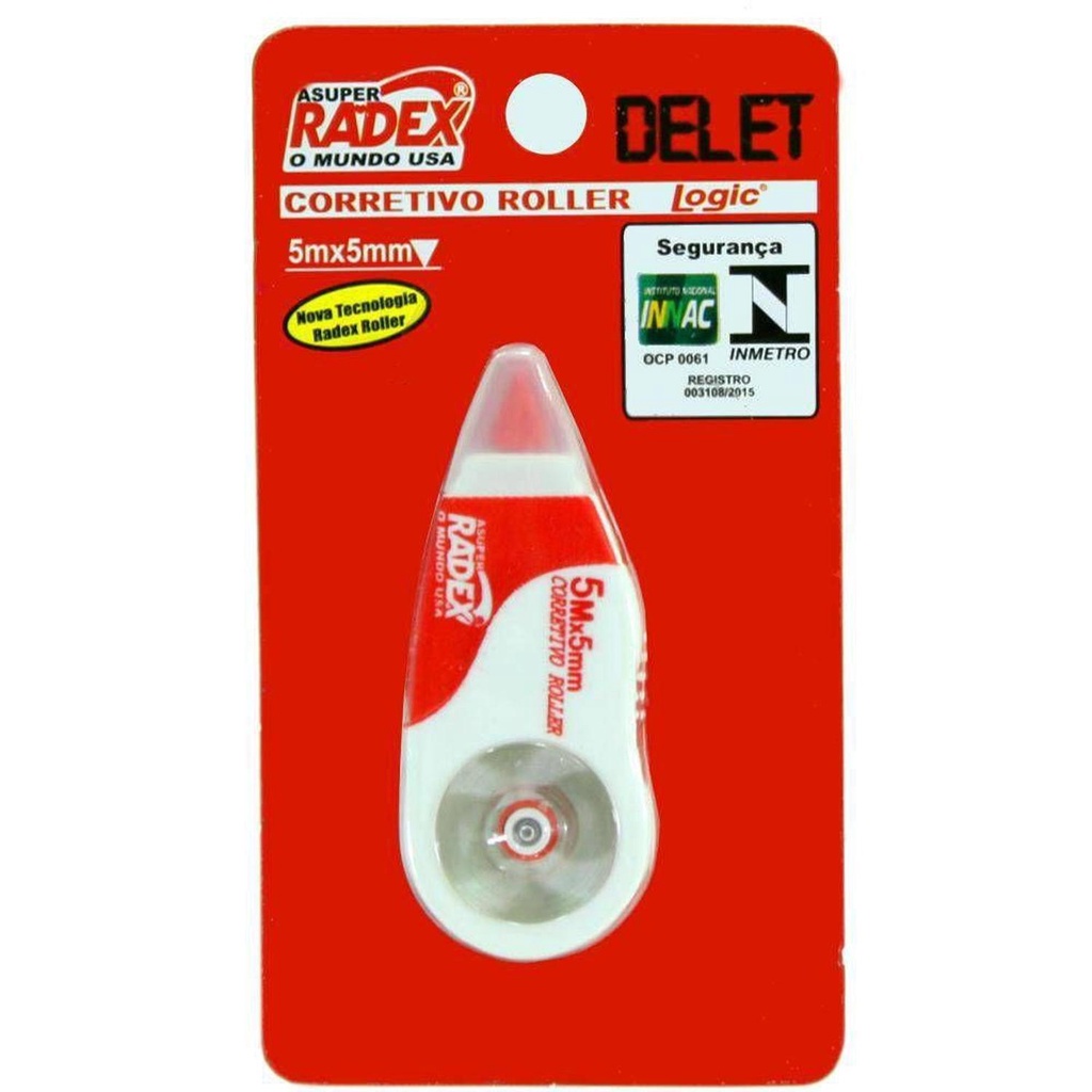 Corretivo em Fita Mini Roller Delet - Radex | Shopee Brasil