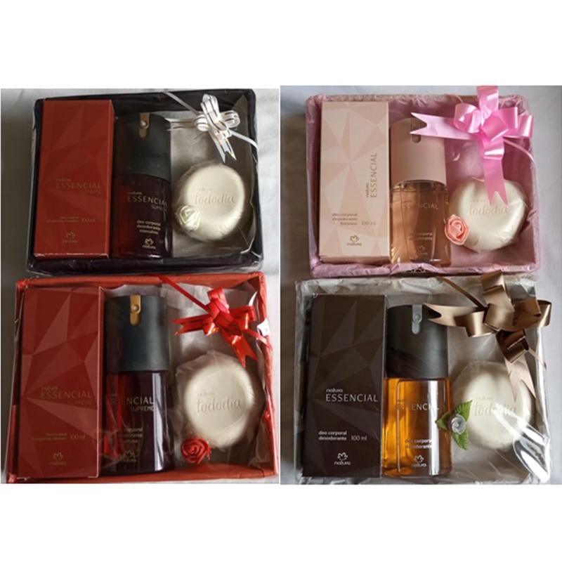 Kit Deo Corporal Essencial Tradicional/Supreme  + Sabonete Tododia Sortido - Natura