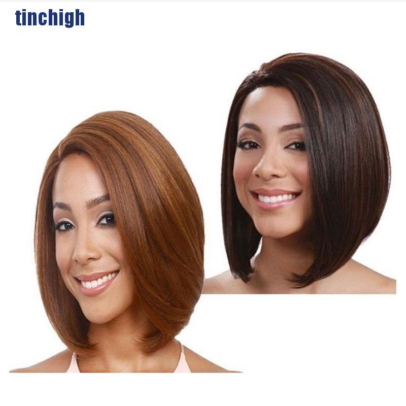 [Bis Curto Peruca Feminina Menos Renda Cabelo Humano Frontal
