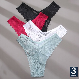 FINETOO 3pçs/Conjunto Calcinha De Renda Sexy M-XL/Roupa Íntima Feminina em Oferta na Shopee