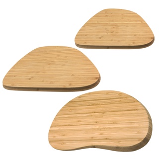Kit 3 tábuas de corte de bambu tamanhos diferentes - Oikos