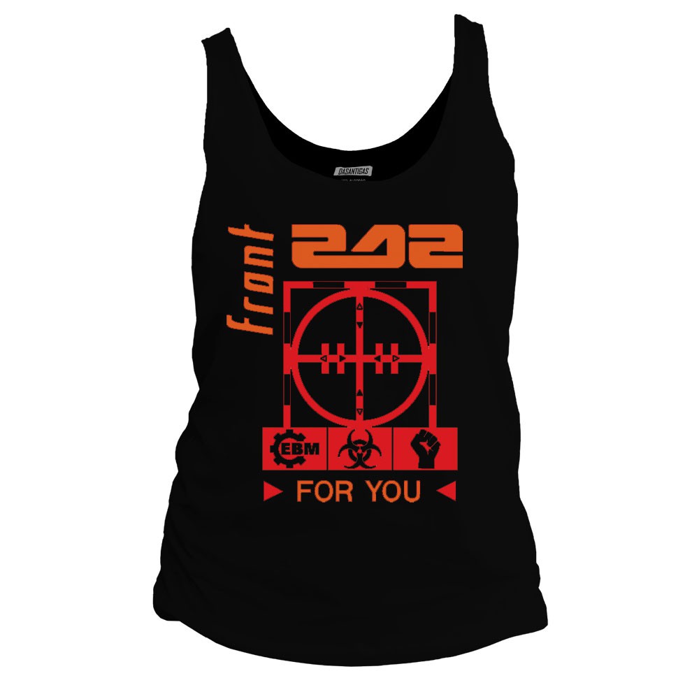 Camiseta Regata Feminina 100% algodão Dasantigas estampa Front 242 - For You em serigrafia (silk).