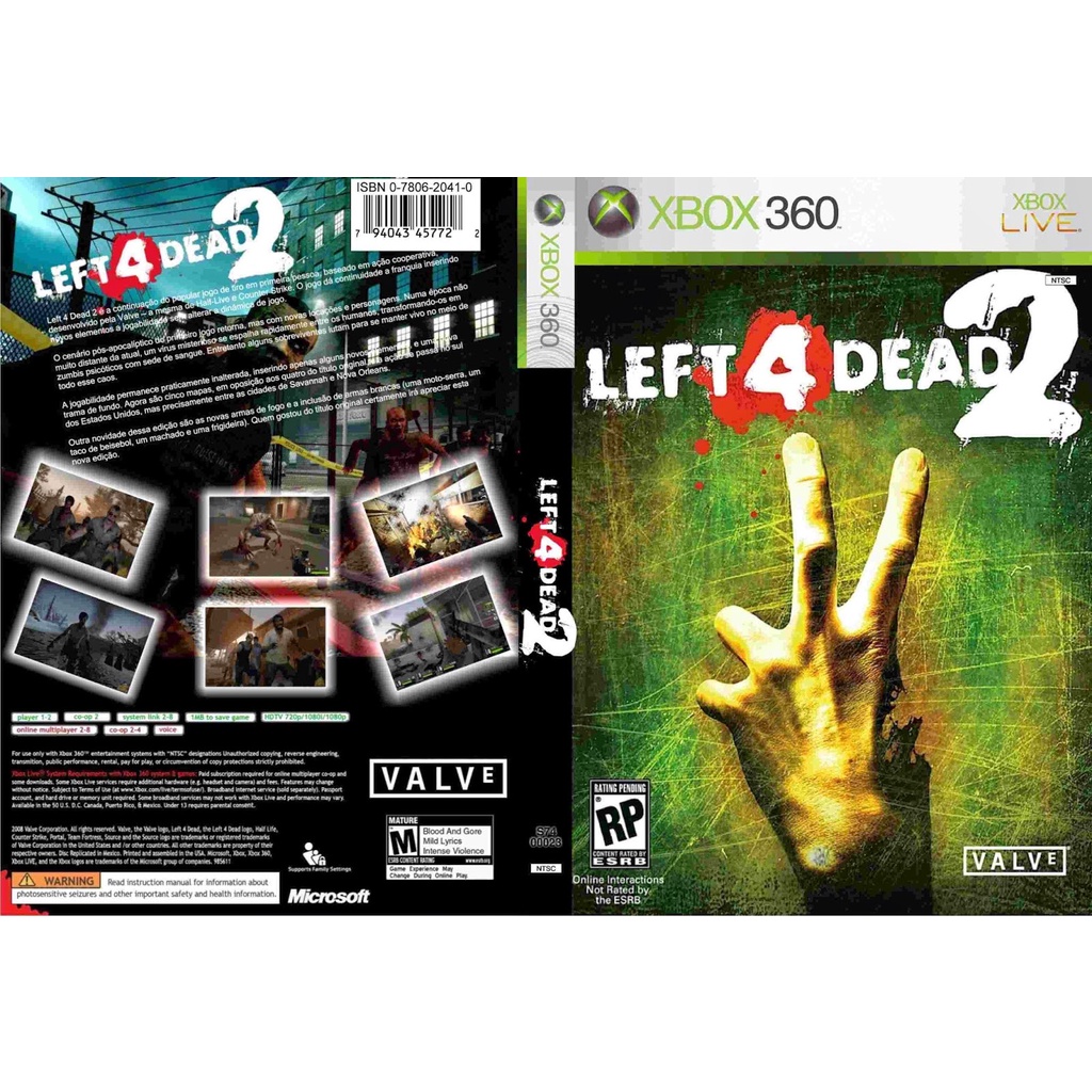 Left 4 dead 2 P/ XBOX360 (LTU/LT/JTAG/RGH)