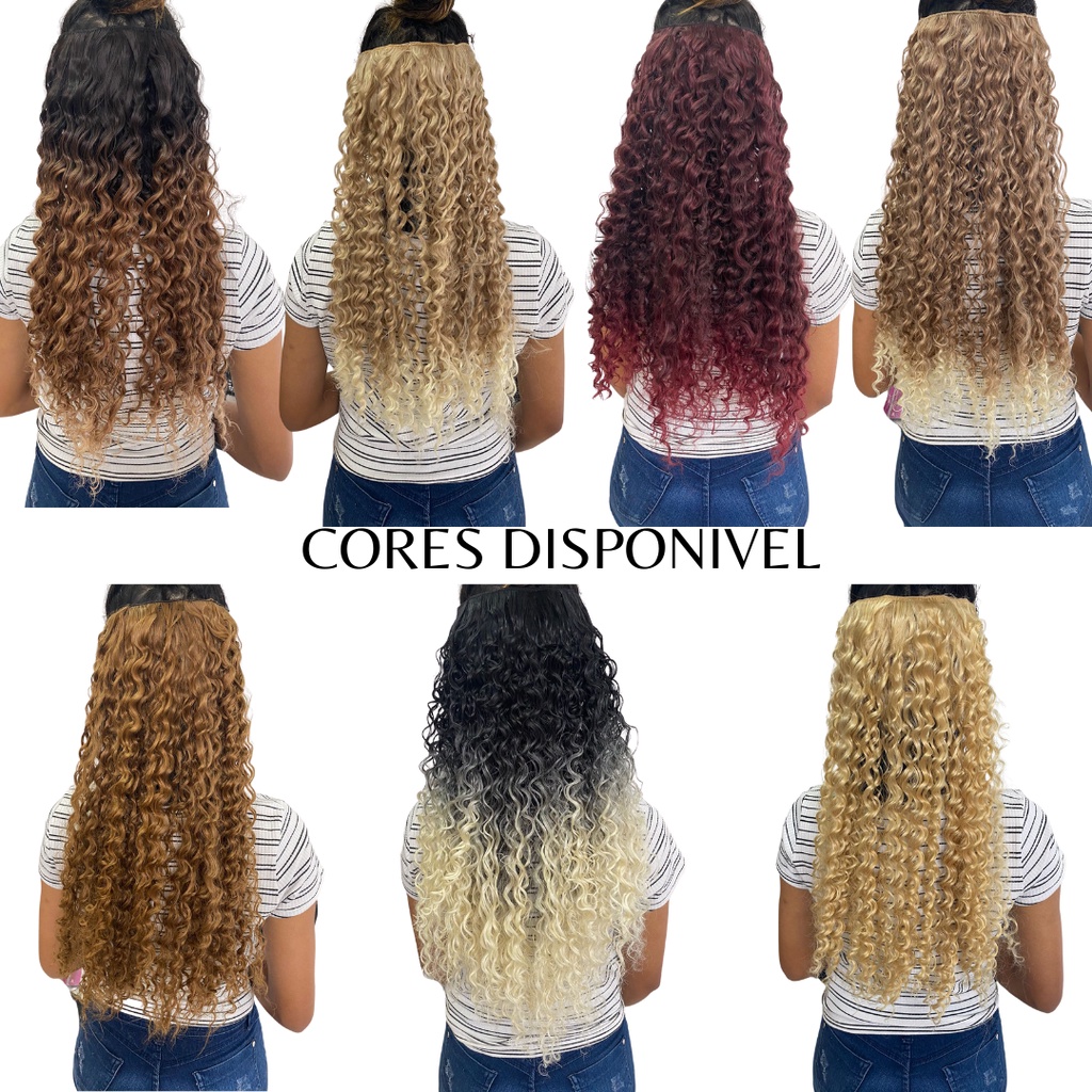 Aplique Cacheado Tic Tac Afro Cacheado Orgânico 60cm Cores C/ 5 Presilhas Tic Tac Envio De Mediato