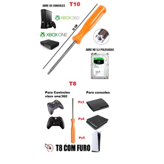 Chave Torx T8 ou T10 Com Furo Abre Playstation PS3 PS4 PS5  Xbox Xbox One Controles em Oferta na Shopee
