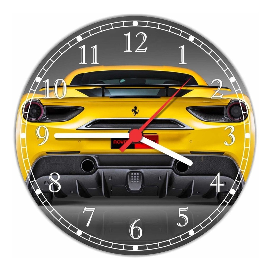 Relógio De Parede Carro Ferrari Salas Quartos Quartz 15