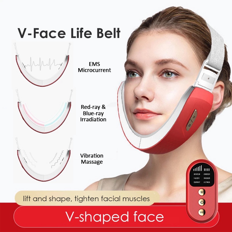 Massageador V-Face Elétrico Com Calor Sem Fio Para Queixo Papada Modelagem Rosto