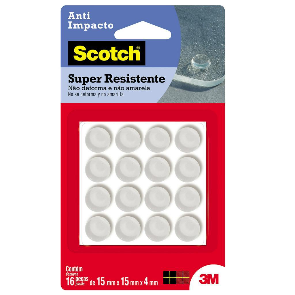 Protetor Anti-Impacto 3M Scotch Grande 16 Peças Redondo Transparente Contra Batidas e Riscos - Home & Living