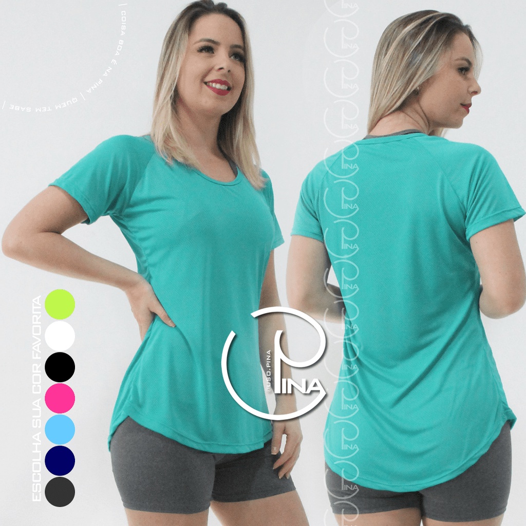 Camiseta Veste Legging Tapa Bumbum Poliamida Microfibra PINA Camiseta Esporte Academia Ginástica