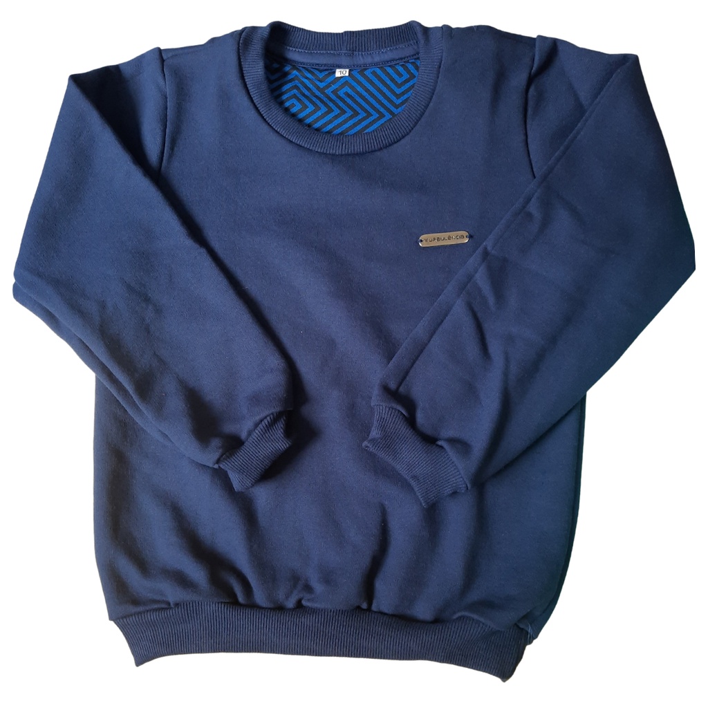 Blusa Moletom  infantil  Juvenil pra adolescentes do 10 ao 16 PP, P Fanelada unissex modelo básica sem capuz gola careca