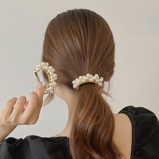 Presilha De Cabelo Feminina Com Pérola Para Rabo De Cavalo/Acessórios