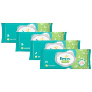 Kit Lenços Umedecidos Pampers Aloe Vera com 192 unidades em Oferta na Shopee