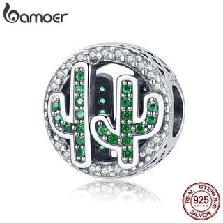 BAMOER Vibrant Cactus Charm 925 Silver Bracelet Accessories SCC918