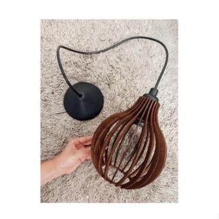 Pendente Luminária De Teto Coquinho Madeira Marrom 1 Metro De Fio - 1cqm em Oferta na Shopee