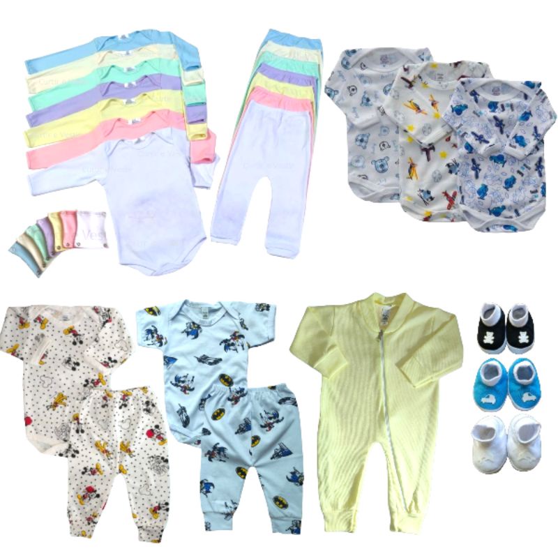 Kit 21 Peças Para Bebê Enxoval Body Culote / Calça / Mijão Macacão Extensor de body Algodão Atacado