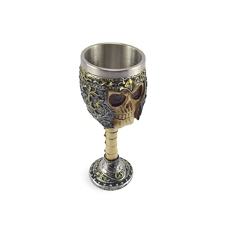 Taça Cálice Em Aço Inox e Resina Crânio Medieval Caveira Guerreiro Osso Rock Colecionável Coquetel Cerveja Decorativo em Oferta na Shopee
