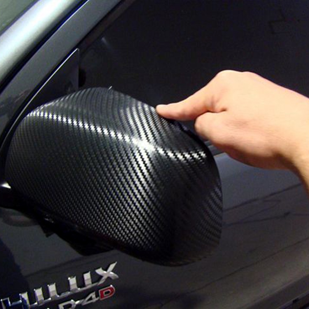 Adesivo Carro Universal Retrovisor Tuning Fibra de Carbono FIAT 1m x 20cm