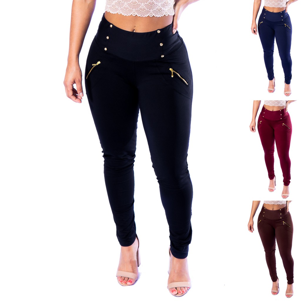 Calça legging feminina suplex preta dia a dia e academia - R$ 59.90, cor  Cinza (de cintura alta) #102560, compre agora