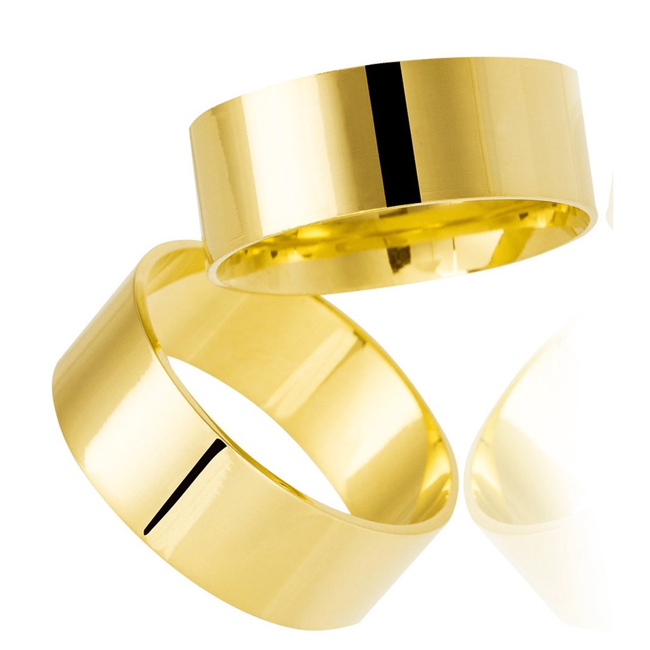 Aliança noivado  Par Alianças Ouro 18 Kilates Noivado Casamento Bodas 9 mm 12 Gramas Maciço