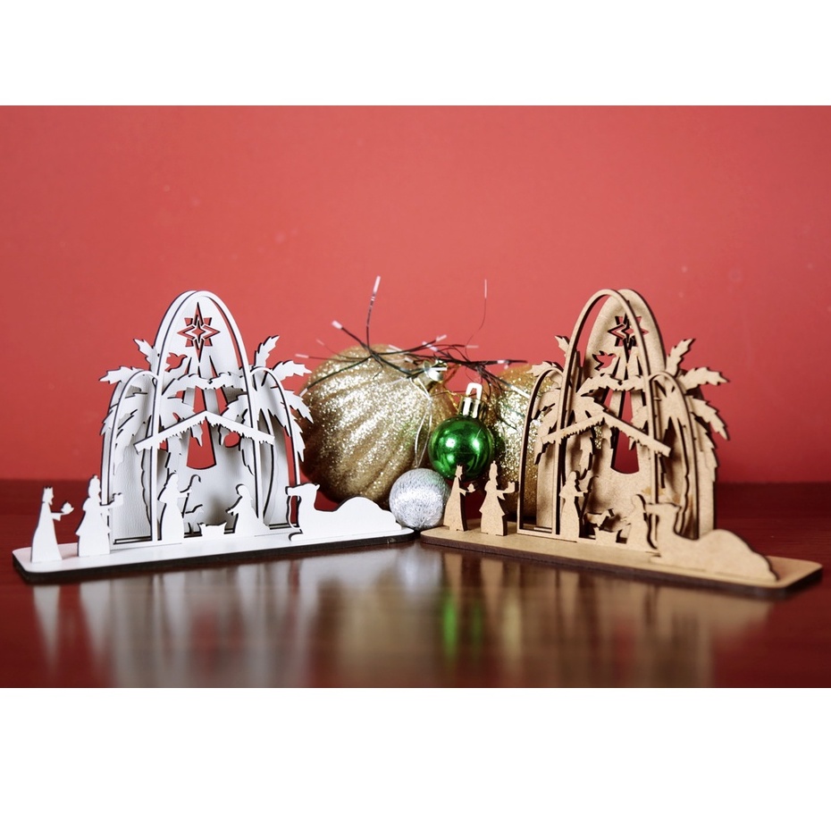 Presépio de natal em MDF 7 peças, decoração, artesanato, festas, feliz natal, ano novo, réveillon, boas festas, MDF