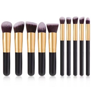Kit Pinceis C/ 10 Peças E C/ Alta Precisao Kabuki Tendencia