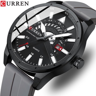 Relógio Masculino Original CURREN Marca De Luxo Silicone Correia De Moda Desportiva Casual Quartzo À Prova D'água 8421XG em Oferta na Shopee