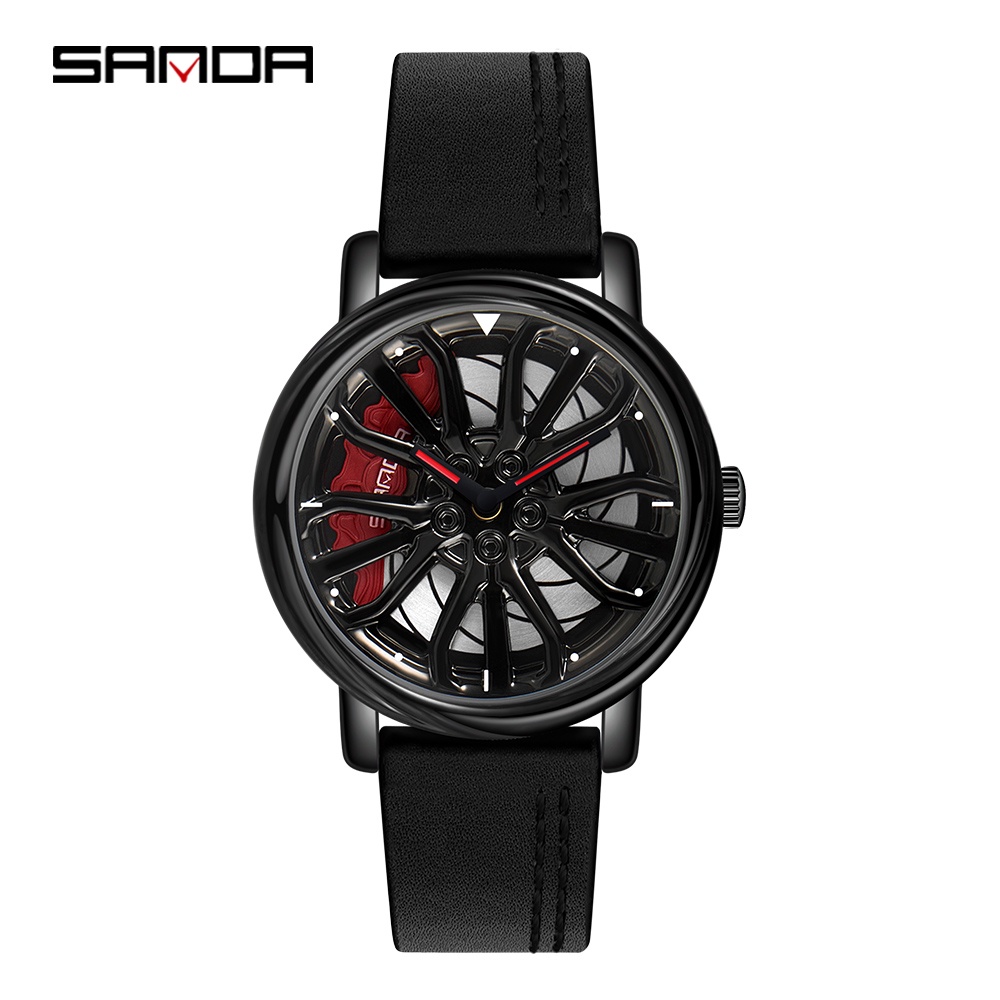 SANDA 2022 Relógio Masculino De Quartzo Tendência Da Moda Oco À Prova D'água Relógios Masculinos Série Roda Dial Pulseir