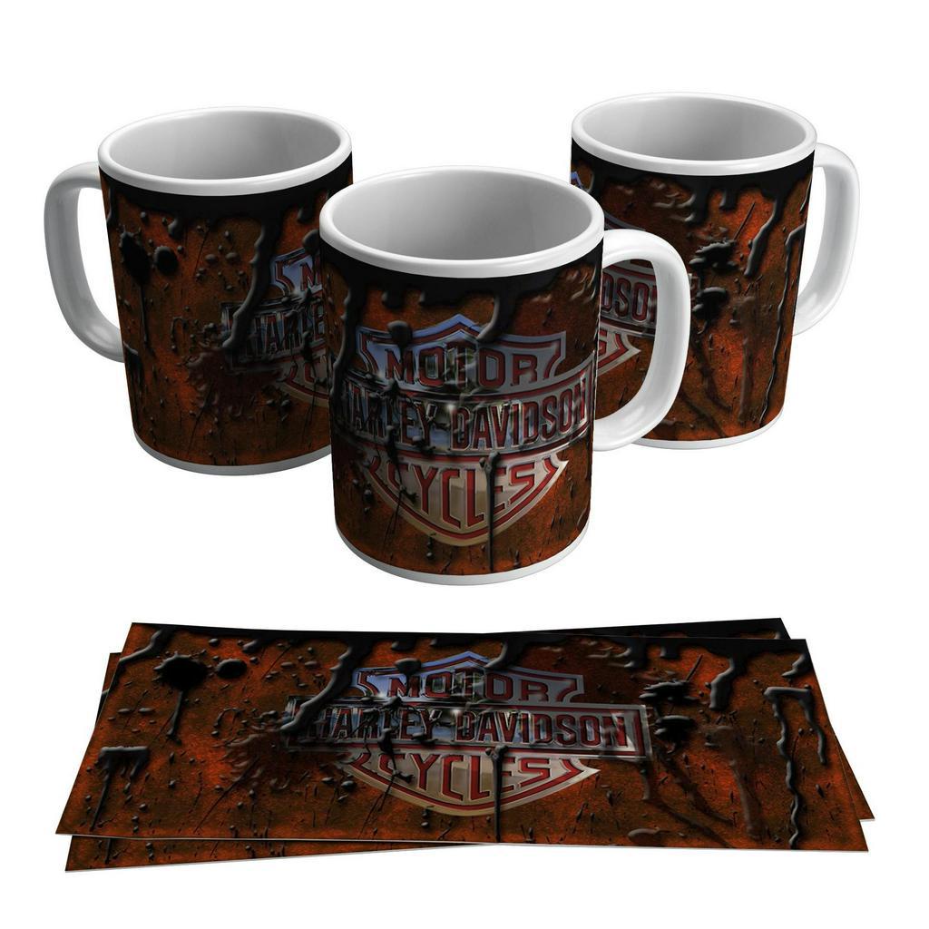 Caneca Óleo Motor Harley Davidson Moto Vintage Retrô