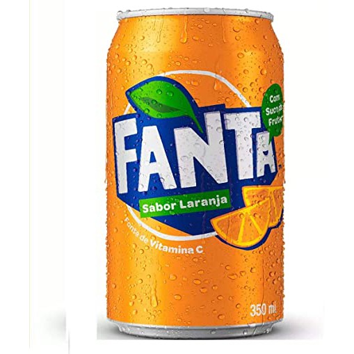 Três latas de Fanta Laranja 350 ml