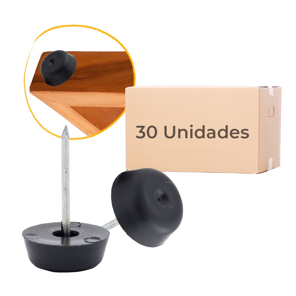 30 Uni Sapata Com Prego Para Pé De Cadeira Deslizante 15mm Poltrona Cadeira