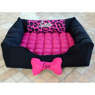 Caminha de Cachorro Personalizada Com Nome Caminha M Onça Pink em Oferta na Shopee