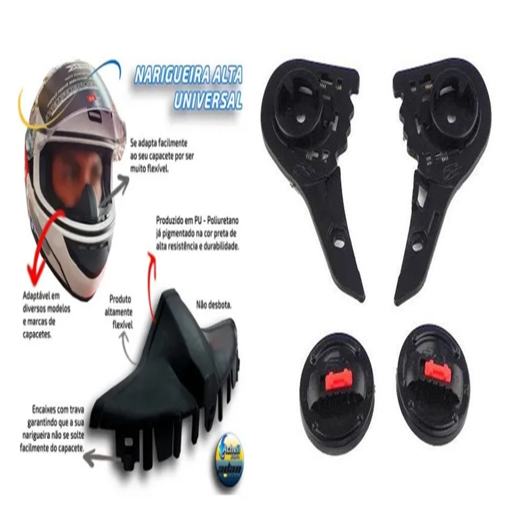 Kit Reparo Capacete Ls2 FF 358 / FF 396 / FF 322 Helt Strada FF 310 / FF 001 FF 385 - Texx Action / Hypnose+ Narigueira alta