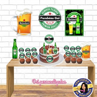 kit festa em casa personalizado no tema boteco/aniversário/kit só um bolinho
