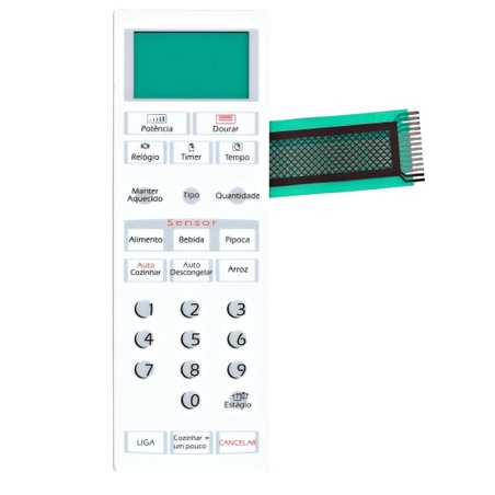 MEMBRANA TECLADO PARA MICROONDAS BRASTEMP BMU 27 COM DOURAR