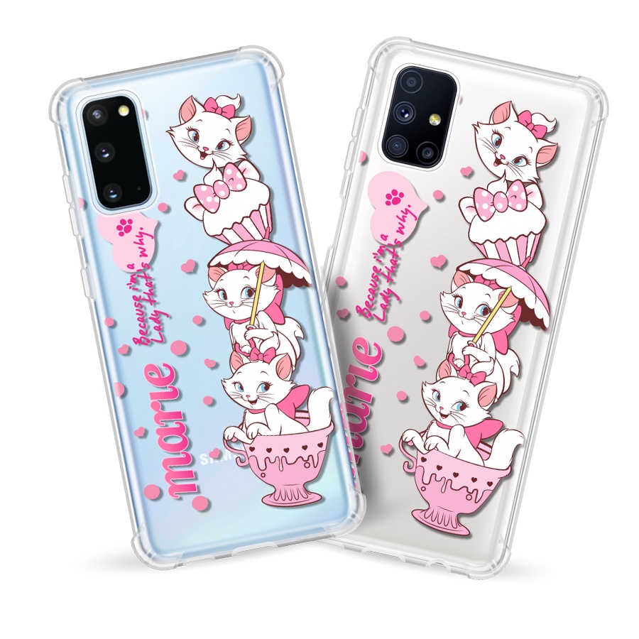 Capa de Celular Dw223 Gata Marie Cupcake Frase Para Galaxy A03 A04 A14 A31 A32 A33 A34 A53 A54 A72 A73 S23 S24 Fe Plus