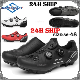 (SHYHAOY) Tamanho Grande 36-48 Cleats Para Ciclismo Ultraleve Fibra De Carbono/Estrada/Bicicleta/MTB