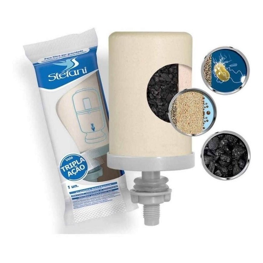 Vela Carvão Ativado E Prata Coloidal - Tripla Ação - Filtro