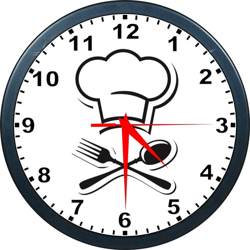 Relógio De Parede Cozinheiro Culinaria - Chef Gourmet- 24cm em Oferta na Shopee