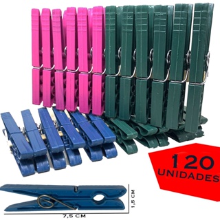 Prendedor Plástico De Roupa Kit 120 Unidades Diversas Cores em Oferta na Shopee