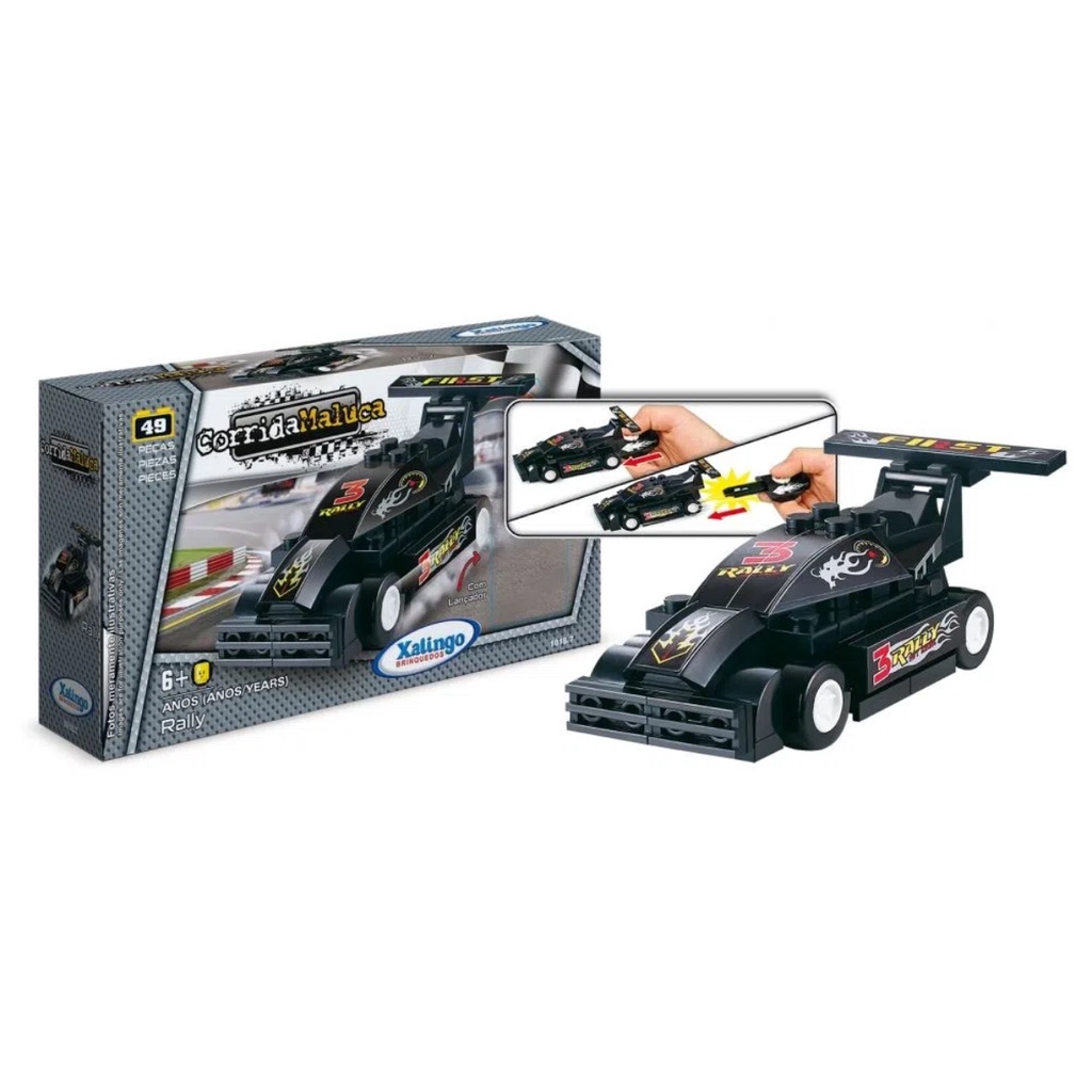 Carrinho de Brinquedo Blocos de Montar Corrida Maluca Rally 49 Peças Xalingo - 1018.7 em Oferta na Shopee