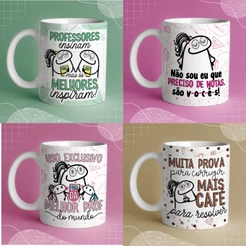 Caneca Professora Porcelana Flork Vários Modelos Personalizada Bento Personalizada Dia dos Professores Ideal para Cesta Presente Lembrancinha Enfeite